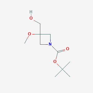 molecular formula C10H19NO4 B1459403 tert-Butyl 3-(hydroxymethyl)-3-methoxyazetidine-1-carboxylate CAS No. 1779977-63-7