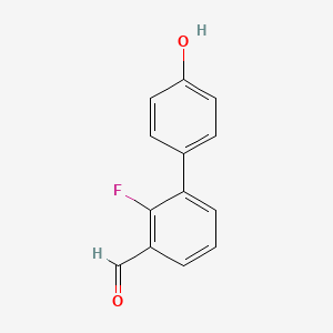 B1459409 2-Fluoro-4'-hydroxy-[1,1'-biphenyl]-3-carbaldehyde CAS No. 1611443-83-4