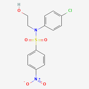 molecular formula C14H13ClN2O5S B14594119 N-(4-Chlorophenyl)-N-(2-hydroxyethyl)-4-nitrobenzene-1-sulfonamide CAS No. 61040-65-1