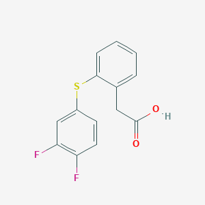 molecular formula C14H10F2O2S B14594227 Benzeneacetic acid, 2-[(3,4-difluorophenyl)thio]- CAS No. 60811-28-1