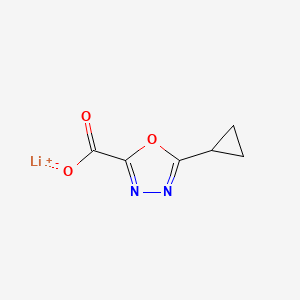 molecular formula C6H5LiN2O3 B1459451 5-Cyclopropyl-1,3,4-oxadiazole-2-carboxylate lithium salt CAS No. 1523571-22-3
