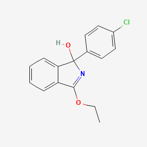 molecular formula C16H14ClNO2 B14594567 1-(4-Chlorophenyl)-3-ethoxy-1H-isoindol-1-ol CAS No. 61139-60-4