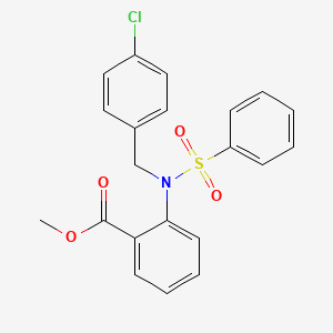 molecular formula C21H18ClNO4S B1459471 Methyl 2-[(4-chlorobenzyl)(phenylsulfonyl)amino]benzoate CAS No. 1858257-24-5
