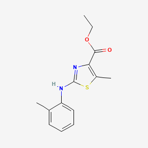 molecular formula C14H16N2O2S B1459472 5-Methyl-2-o-tolylaminothiazole-4-carboxylic acid ethyl ester CAS No. 1712613-27-8