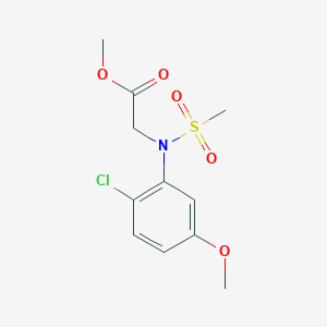 molecular formula C11H14ClNO5S B1459478 Methyl N-(2-chloro-5-methoxyphenyl)-N-(methylsulfonyl)glycinate CAS No. 1858254-93-9