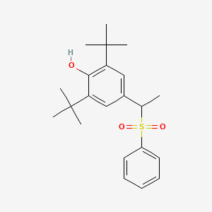 molecular formula C22H30O3S B14594854 Phenol, 2,6-bis(1,1-dimethylethyl)-4-[1-(phenylsulfonyl)ethyl]- CAS No. 60131-46-6