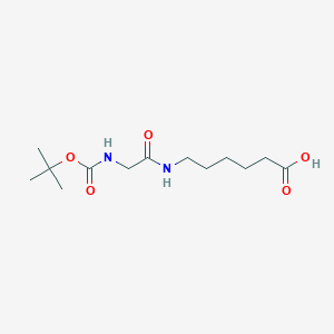 molecular formula C13H24N2O5 B1459505 Hexanoic acid, 6-[[2-[[(1,1-dimethylethoxy)carbonyl]amino]acetyl]amino]- CAS No. 40203-83-6