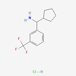 molecular formula C13H17ClF3N B1459507 Cyclopentyl[3-(trifluoromethyl)phenyl]methanamine hydrochloride CAS No. 1803598-40-4