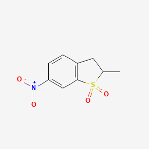 molecular formula C9H9NO4S B14595138 Benzo[b]thiophene, 2,3-dihydro-2-methyl-6-nitro-, 1,1-dioxide CAS No. 61211-46-9