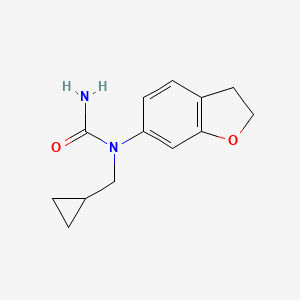 molecular formula C13H16N2O2 B14595195 N-(Cyclopropylmethyl)-N-(2,3-dihydro-1-benzofuran-6-yl)urea CAS No. 61070-41-5