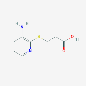 molecular formula C8H10N2O2S B145953 Propanoic acid, 3-[(3-amino-2-pyridinyl)thio]-(9CI) CAS No. 136742-80-8