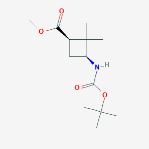 molecular formula C13H23NO4 B1459550 Methyl cis-3-(boc-amino)-2,2-dimethylcyclobutanecarboxylate CAS No. 1313358-57-4