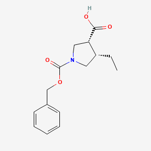 (3R,4S)-1-((Benzyloxy)carbonyl)-4-ethylpyrrolidine-3-carboxylic acid