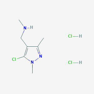 molecular formula C7H14Cl3N3 B1459565 [(5-chloro-1,3-dimethyl-1H-pyrazol-4-yl)methyl](methyl)amine dihydrochloride CAS No. 1803590-35-3