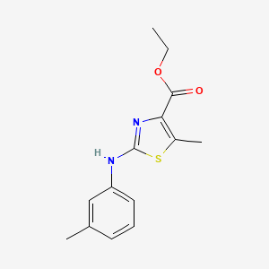 molecular formula C14H16N2O2S B1459579 5-Methyl-2-m-tolylaminothiazole-4-carboxylic acid ethyl ester CAS No. 1711412-69-9