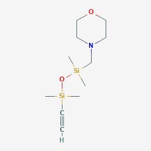 molecular formula C11H23NO2Si2 B14595813 4-[(3-Ethynyl-1,1,3,3-tetramethyldisiloxanyl)methyl]morpholine CAS No. 61222-38-6