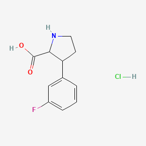 3-(3-Fluorophenyl)pyrrolidine-2-carboxylic acid hydrochloride