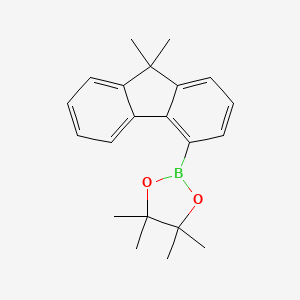molecular formula C21H25BO2 B1459614 2-(9,9-Dimethyl-9H-fluoren-4-yl)-4,4,5,5-tetramethyl-1,3,2-dioxaborolane CAS No. 1365692-79-0
