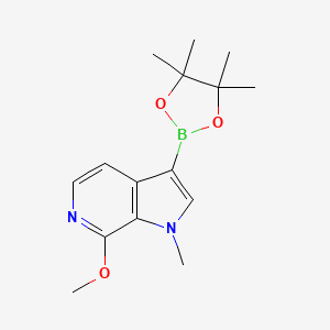 molecular formula C15H21BN2O3 B1459618 7-methoxy-1-methyl-3-(4,4,5,5-tetramethyl-1,3,2-dioxaborolan-2-yl)-1H-pyrrolo[2,3-c]pyridine CAS No. 1627713-58-9