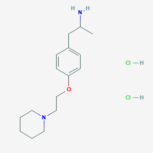 molecular formula C16H28Cl2N2O B145962 alpha-Methyl-4-(2-(1-piperidinyl)ethoxy)benzeneethanamine dihydrochloride hydrate (2:4:1) CAS No. 126002-30-0