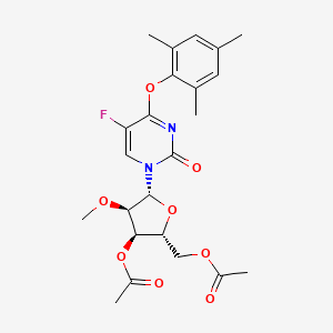 molecular formula C23H27FN2O8 B1459621 3',5'-DI-O-Acetyl-5-fluoro-2'-O-methyl-O4-(2,4,6-trimethylphenyl)uridine CAS No. 869355-32-8