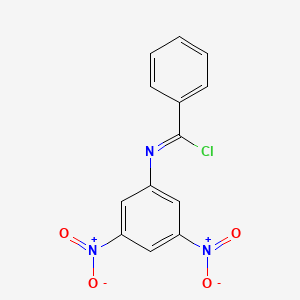 molecular formula C13H8ClN3O4 B14596234 Benzenecarboximidoyl chloride, N-(3,5-dinitrophenyl)- CAS No. 60787-90-8