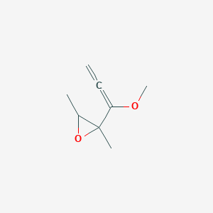 molecular formula C8H12O2 B14596246 2-(1-Methoxypropadienyl)-2,3-dimethyloxirane CAS No. 61186-72-9