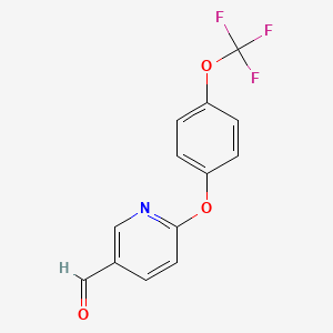 molecular formula C13H8F3NO3 B1459634 6-(4-(Trifluoromethoxy)phenoxy)nicotinaldehyde CAS No. 1361968-40-2
