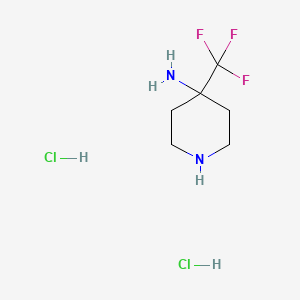molecular formula C6H13Cl2F3N2 B1459635 4-三氟甲基-哌啶-4-胺二盐酸盐 CAS No. 1803560-89-5