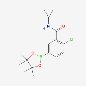 molecular formula C16H21BClNO3 B1459640 4-Chloro-3-(cyclopropylaminocarbonyl)phenylboronic acid pinacol ester CAS No. 1621438-71-8