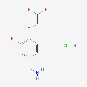molecular formula C9H11ClF3NO B1459644 4-(2,2-Difluoroethoxy)-3-fluorobenzylamine hydrochloride CAS No. 1373865-71-4