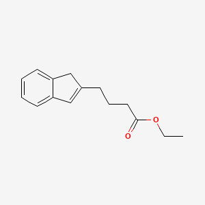 molecular formula C15H18O2 B14596565 1H-Indene-2-butanoic acid, ethyl ester CAS No. 61601-31-8