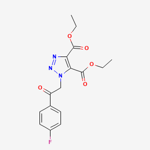 molecular formula C16H16FN3O5 B1459661 diethyl 1-[2-(4-fluorophenyl)-2-oxoethyl]-1H-1,2,3-triazole-4,5-dicarboxylate CAS No. 1610376-99-2