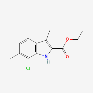 molecular formula C13H14ClNO2 B1459664 Ethyl 7-chloro-3,6-dimethyl-1H-indole-2-carboxylate CAS No. 1227270-89-4