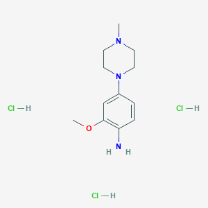 molecular formula C12H22Cl3N3O B1459665 2-Methoxy-4-(4-methylpiperazin-1-yl)aniline trihydrochloride CAS No. 1381944-82-6