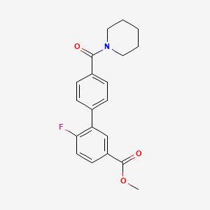 Methyl 4-fluoro-3-[4-(piperidinocarbonyl)phenyl]benzoate