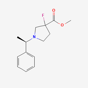methyl 3-fluoro-1-[(1R)-1-phenylethyl]pyrrolidine-3-carboxylate