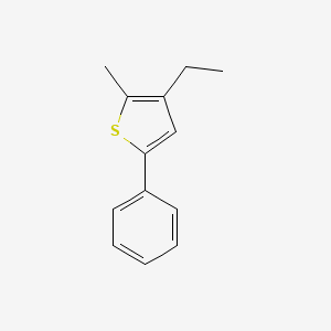 molecular formula C13H14S B14596859 Thiophene, 3-ethyl-2-methyl-5-phenyl- CAS No. 61285-36-7