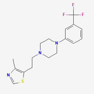 molecular formula C17H20F3N3S B14597329 Piperazine, 1-[2-(4-methyl-5-thiazolyl)ethyl]-4-[3-(trifluoromethyl)phenyl]- CAS No. 60096-95-9