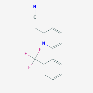 molecular formula C14H9F3N2 B1459734 2-(6-(2-(Trifluoromethyl)phenyl)pyridin-2-yl)acetonitrile CAS No. 1261479-61-1