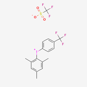 molecular formula C17H15F6IO3S B1459738 [4-(Trifluoromethyl)phenyl](2,4,6-trimethylphenyl)iodonium Trifluoromethanesulfonate CAS No. 1232133-62-8