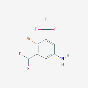 molecular formula C8H5BrF5N B1459743 4-Bromo-3-(difluoromethyl)-5-(trifluoromethyl)aniline CAS No. 1805938-42-4