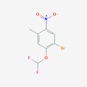 molecular formula C8H6BrF2NO3 B1459745 4-Bromo-5-difluoromethoxy-2-nitrotoluene CAS No. 1807244-61-6