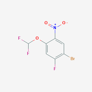 molecular formula C7H3BrF3NO3 B1459754 1-Bromo-4-difluoromethoxy-2-fluoro-5-nitrobenzene CAS No. 1805502-73-1