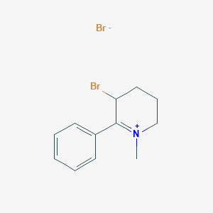 molecular formula C12H15Br2N B14597664 Pyridinium, 3-bromo-3,4,5,6-tetrahydro-1-methyl-2-phenyl-, bromide CAS No. 61170-32-9