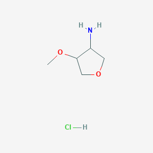 molecular formula C5H12ClNO2 B1459768 4-Methoxyoxolan-3-amine hydrochloride CAS No. 1955561-02-0