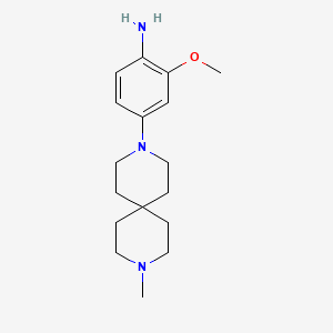 molecular formula C17H27N3O B1459784 2-Methoxy-4-(9-methyl-3,9-diazaspiro[5.5]undecan-3-yl)aniline CAS No. 1818847-36-7