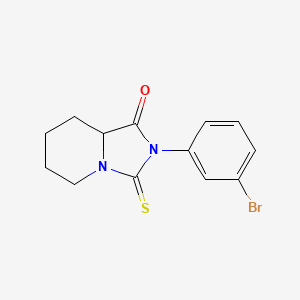 molecular formula C13H13BrN2OS B14597891 Imidazo(1,5-a)pyridin-1(5H)-one, 2-(3-bromophenyl)hexahydro-3-thioxo- CAS No. 60725-92-0