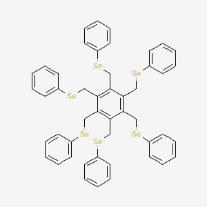 molecular formula C48H42Se6 B14597893 1,1',1'',1''',1'''',1'''''-[Benzene-1,2,3,4,5,6-hexaylhexakis(methyleneselanyl)]hexabenzene CAS No. 61040-44-6