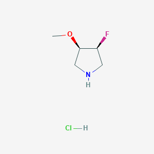 molecular formula C5H11ClFNO B1459815 (3S,4R)-3-Fluoro-4-methoxypyrrolidine hydrochloride CAS No. 1638761-46-2